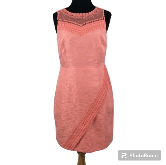 Katherine Kelly peach lace Dress Size 14 - Picture 1 of 5